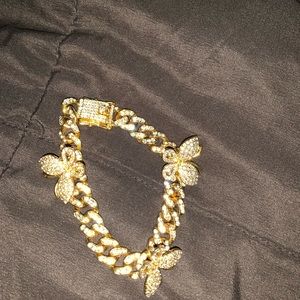 Gold butterfly anklet